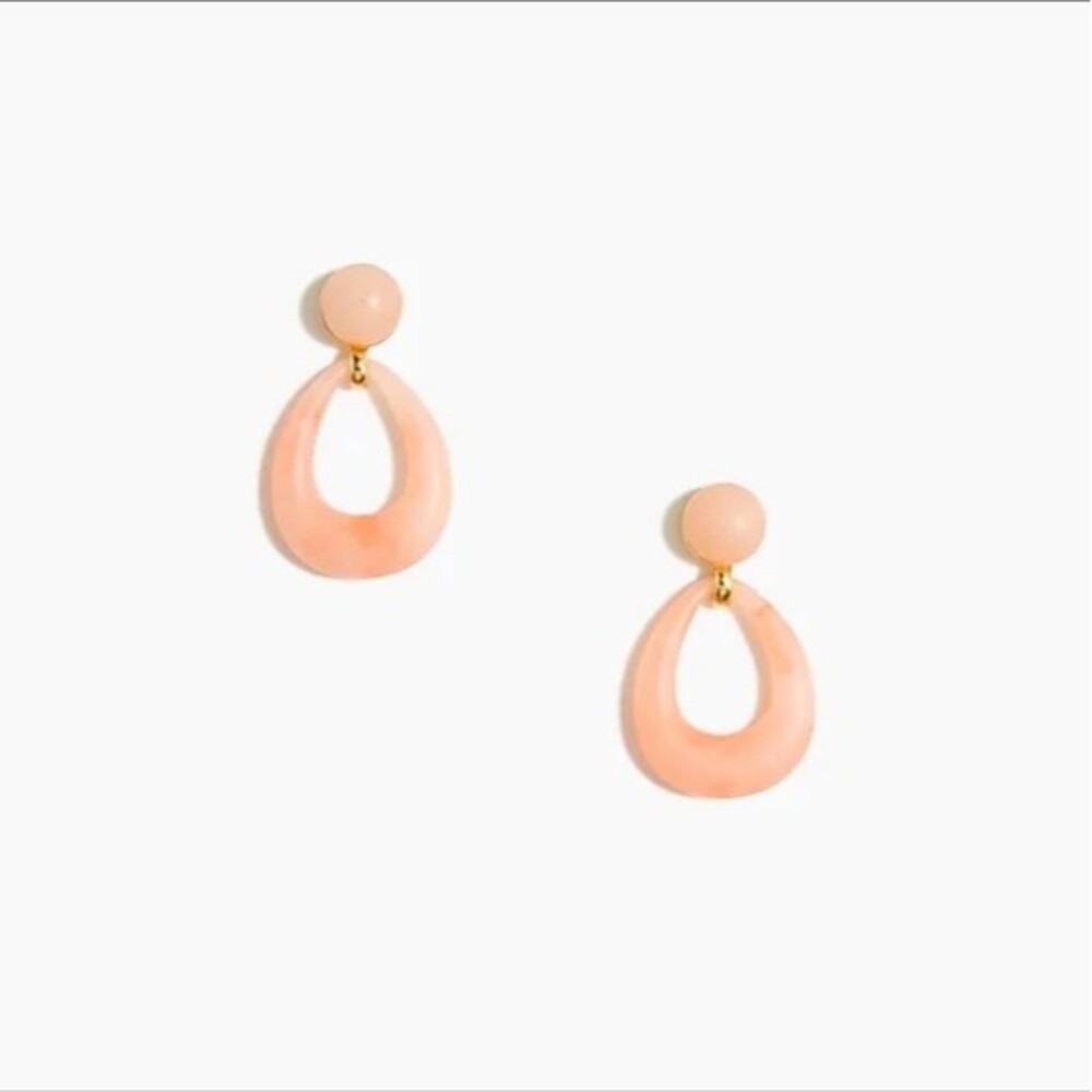 NWT J. Crew Coral Resin Teardrop Statement Earrings